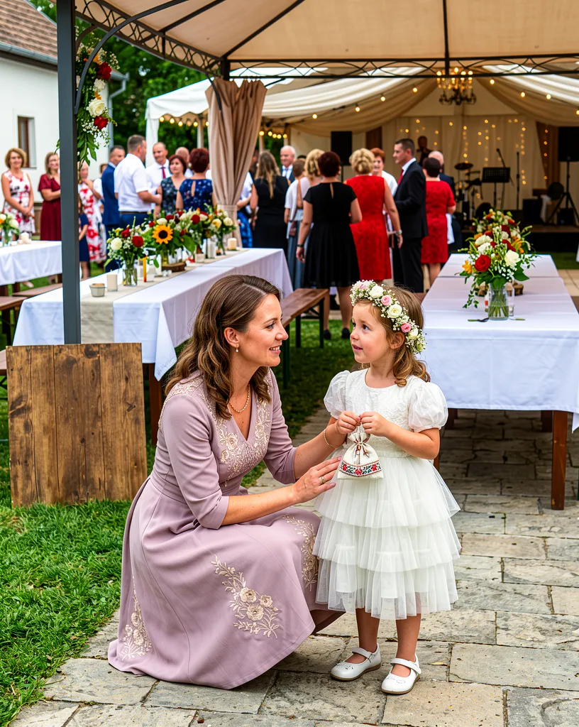 La figliastra sussurra un segreto al matrimonio.