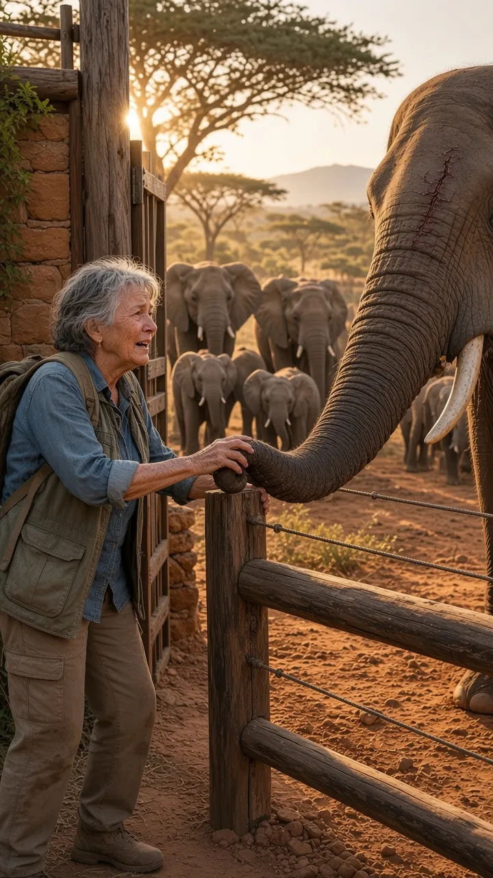 Riunione emotiva con un elefante orfano